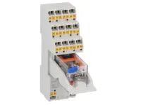 RELAIS INDUS. ASSEMBLE AVEC DEL &amp; ACTION. MEC. 24VAC 4 INVERSEURS 5A BORNES A RESSORT